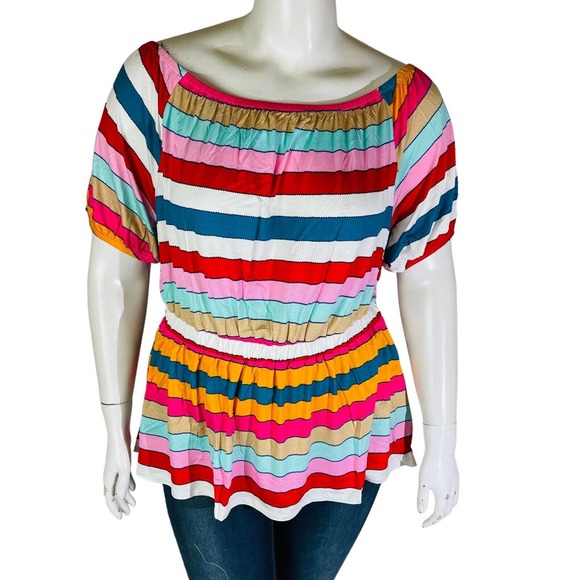 New Lane Bryant Womans Sz 14/16 Convertible Top Plus Stripes NWT - Picture 2 of 9